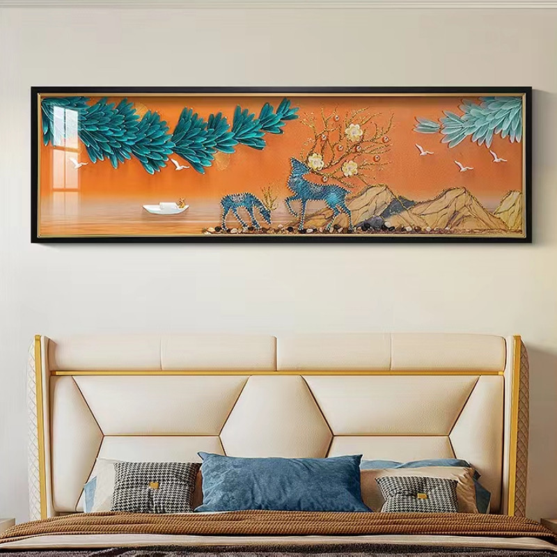 卧室床头装饰画手工立体高端挂画家庭主卧次卧儿童房现代简约壁画