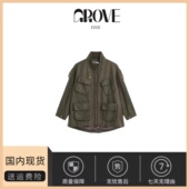 现货 韩国设计师章若楠同款 GROVE EDGE秋季 新款 复古工装 风夹克