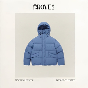 现货 韩国设计师金智秀同款 GROVE 新款 厚实连帽羽绒服 EDGE冬季