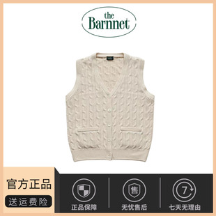 【现货】韩国The barnnet八奶fever同款无袖V领麻花针织马甲背心