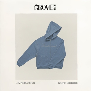 EDGE李娜恩同款 GROVE 加绒连帽卫衣女25秋冬宽松拉链外套 现货