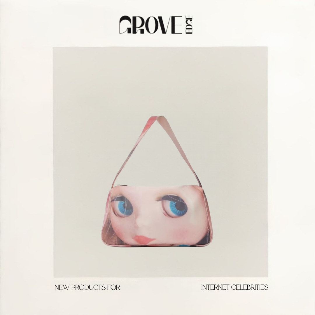 【现货】GROVE EDGE韩国小众大眼芭比娃娃印花大容量单肩包手提包