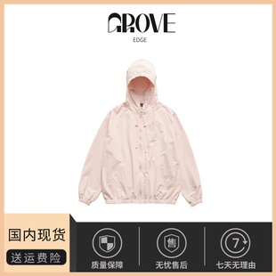韩东大门款 EDGE宽松尼龙连帽外套女春季 GROVE 休闲套装 现货