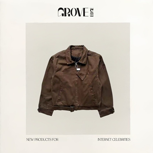 【现货】GROVE EDGE韩国小众Rose同款 围领下摆含束带夹克外套