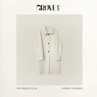 EDGE韩国OUNCE纯色翻领通勤苏力羊毛中长大衣外套 GROVE 现货