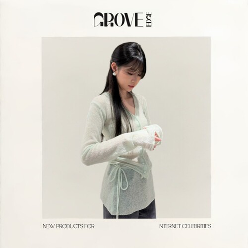 【现货】GROVE EDGE韩国东大门纯欲风系扣针织开衫+抽绳屁帘套装