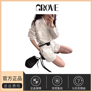 【现货】lake春季新款韩东大门气质休闲立领暗条纹长袖天丝衬衫女