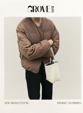 【现货】GROVE EDGE韩国self service保暖外套女白鸭绒短款羽绒服