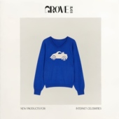 松弛软糯毛衣 EDGE韩国小众汽车狗狗图案V领针织衫 现货 GROVE