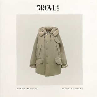 EDGE新款 GROVE 韩国东大门baby酱连帽抽绳收腰羽绒服外套 现货