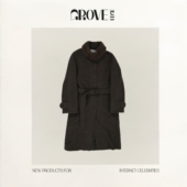 现货 GROVE EDGE韩国同款 新款 复古羊毛大衣女气质毛呢外套长款