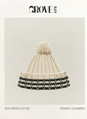 【现货】GROVE EDGE韩国小众八奶fever同款条纹针织帽毛线帽冷帽