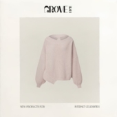 现货 GROVE EDGE露思同款 露肩毛衣韩系女装 高级感斜肩针织上衣