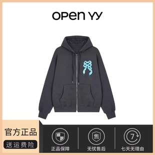 韩国小众Open 蛇年限定蝴蝶结连帽拉链卫衣外套开衫 现货