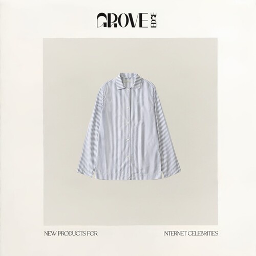【现货】GROVE EDGE春季新款韩国设计师舒适条纹衬衫