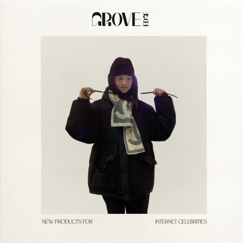 【现货】GROVE EDGE纯色连帽拉链羽绒服国标90鸭绒韩版羽绒外套