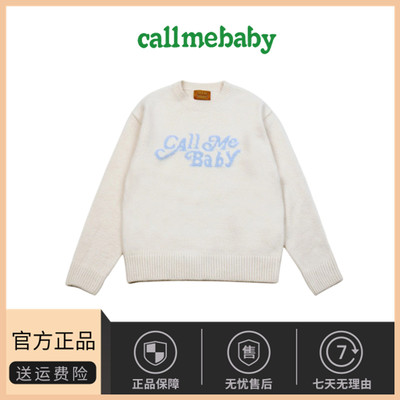 【现货】callmebaby韩国小众字母刺绣圆领长袖针织衫2025春毛衣女