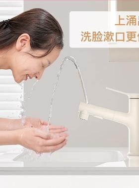 面盆抽水拉FA-P1401式龙洗漱口台盆冷热洗水头浴室卫生间手盆白色