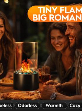 亚马跨境桌面酒精圆属壁炉 真金火室内取暖taGH-001逊bleto形p fi