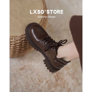 真皮马丁靴女款2025新款春秋单靴小个子女靴厚底英伦风棕色短靴子