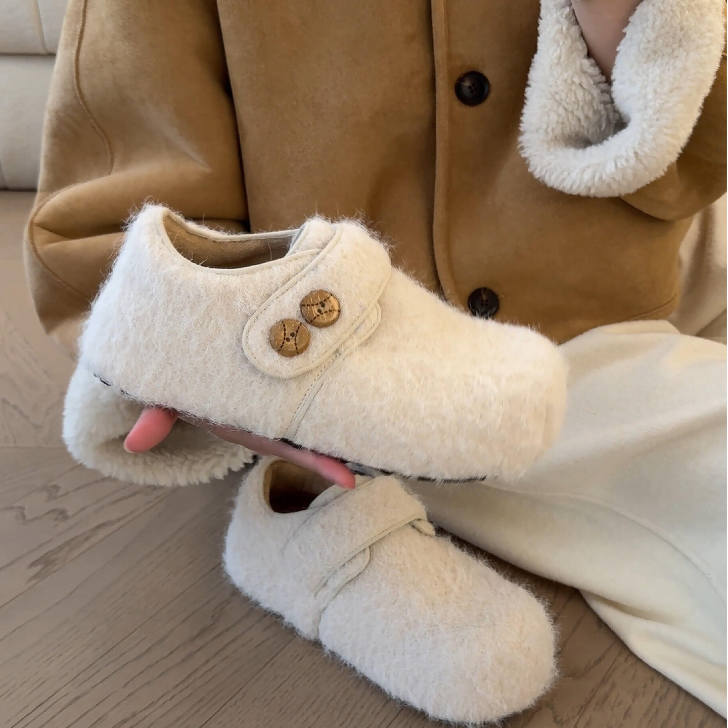 白色复古加绒全包勃肯鞋女2025新款冬季外穿厚底增高保暖毛毛棉鞋,女鞋,勃肯鞋/软木鞋,淘宝优惠券,粉丝福利购,淘宝优惠卷