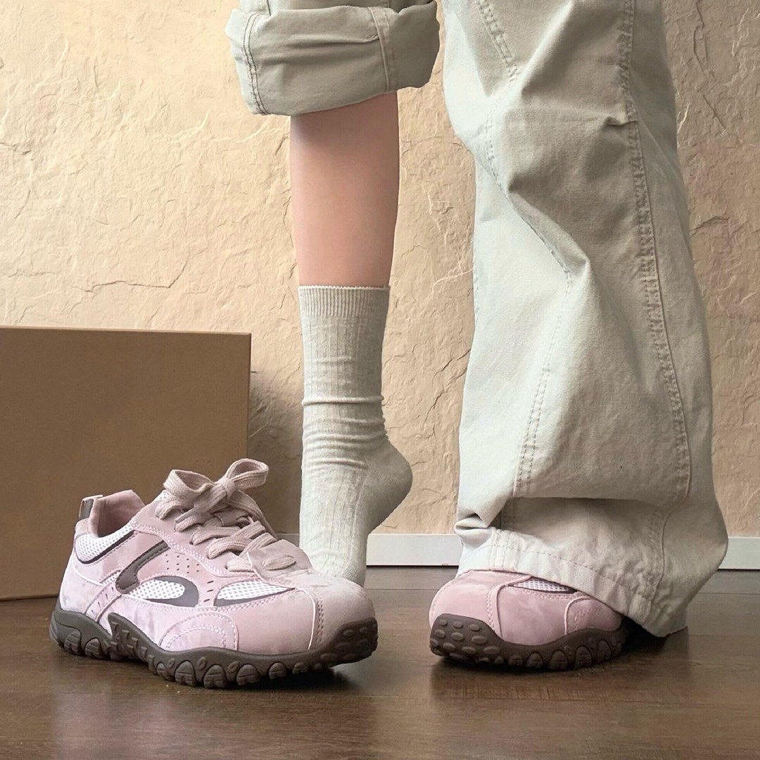 赵露思同款粉色德训鞋女2026早春新款厚底休闲阿甘鞋老爹小白鞋子,女鞋,时尚休闲鞋,淘宝优惠券,粉丝福利购,淘宝优惠卷