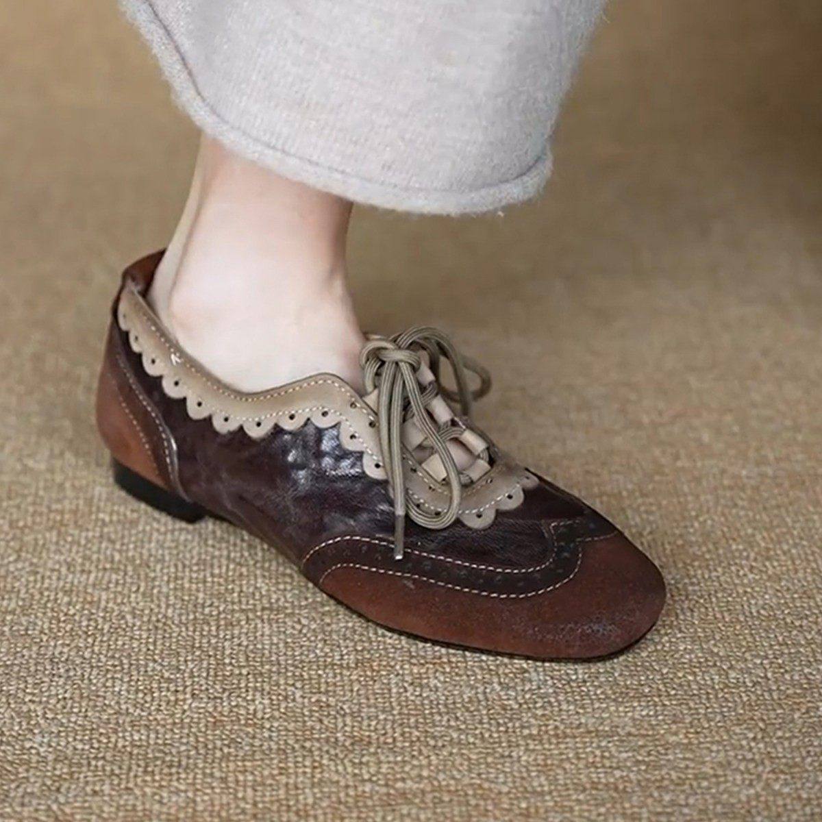 小众设计雕花复古系带小皮鞋女2026春秋新款英伦风单鞋百搭乐福鞋,女鞋,深口单鞋,淘宝优惠券,粉丝福利购,淘宝优惠卷