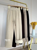 檬芬齐女裤 加厚加绒垂感好爆品 子女冬款 子7611品牌窄版 阔腿直筒裤