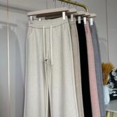 款 垂感窄版 抽绳阔腿裤 清仓卖7701松紧腰秋季 子女保正品 牌