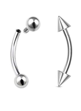 钛合金唇钉双头螺旋锥形耳骨钉眉钉人体穿刺配饰