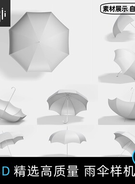 雨伞品牌VI效果图展示PSD智能贴图样机模板模型PS设计素材Mockups