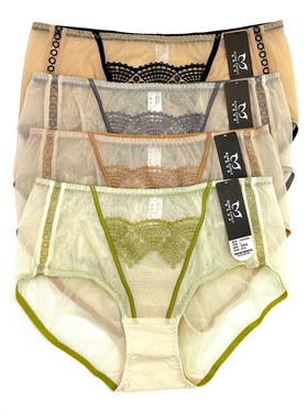 JI致诱惑内裤8203K女士性感蕾丝网纱中腰三角裤 搭配JH8203BC文胸