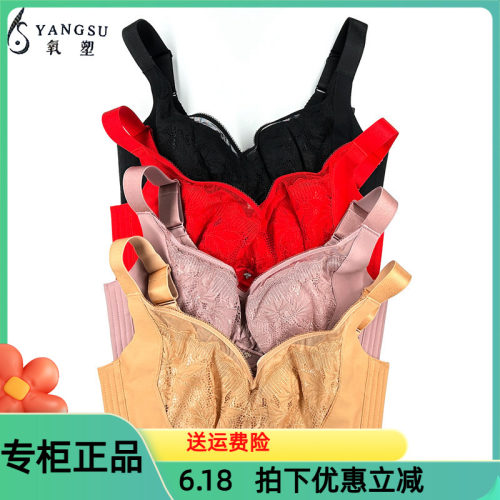 六月玫瑰氧塑文胸CDE薄杯女大胸显小防下垂收副乳调整型内衣8353