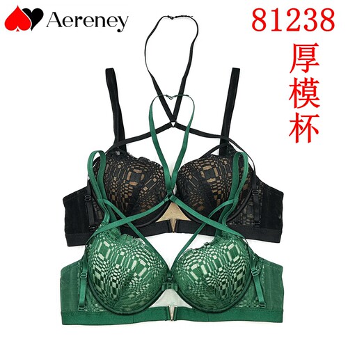 AERENEY爱亦心伊法式性感蕾丝内衣AB杯女小胸聚拢软钢圈文胸81238