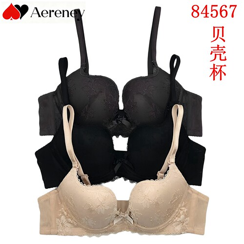 AERENEY爱亦心伊文胸84567法式性感软钢圈蕾丝聚拢贝壳杯透气内衣
