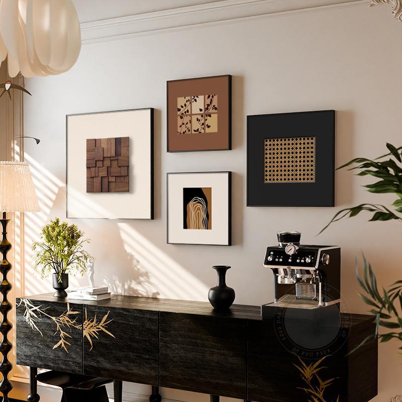 法式中古风客厅装饰画沙发背景墙