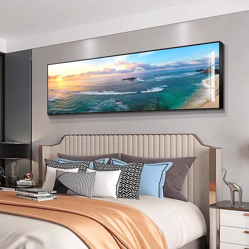 大海风景卧室床头装饰画现代简约次卧海边挂画酒店宾馆房间墙壁画