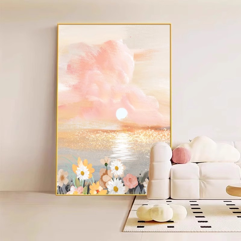 奶油玄关客厅装饰画高级