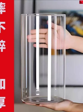 鱼缸透明防摔压克力简约圆筒斗