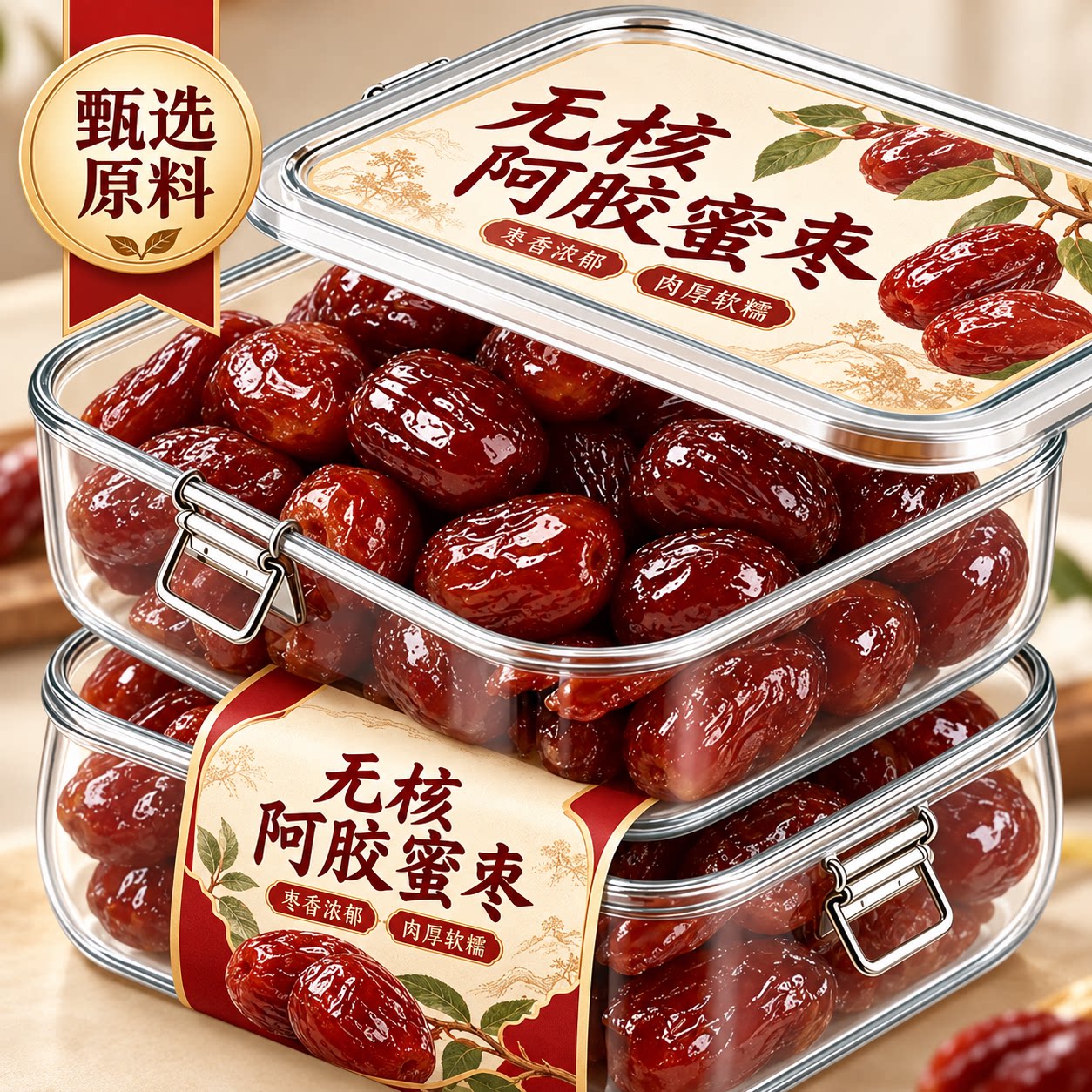 正宗无核金丝阿胶蜜枣独立包装即食煲汤泡水喜糖伴手礼官方旗舰店