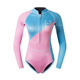 2mm自由潜水服女浮潜泳衣长袖 保暖湿衣连体比基尼冲浪水母服