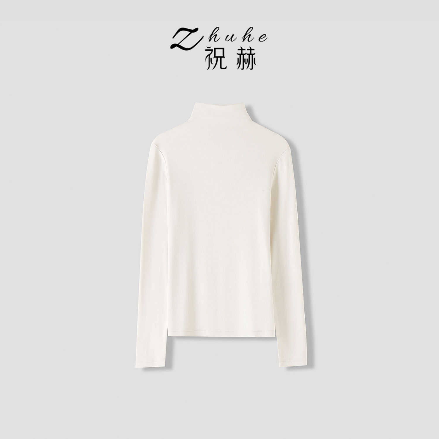 ZHUHE祝赫-羊毛混纺半高领打底衫-5QS0612-2