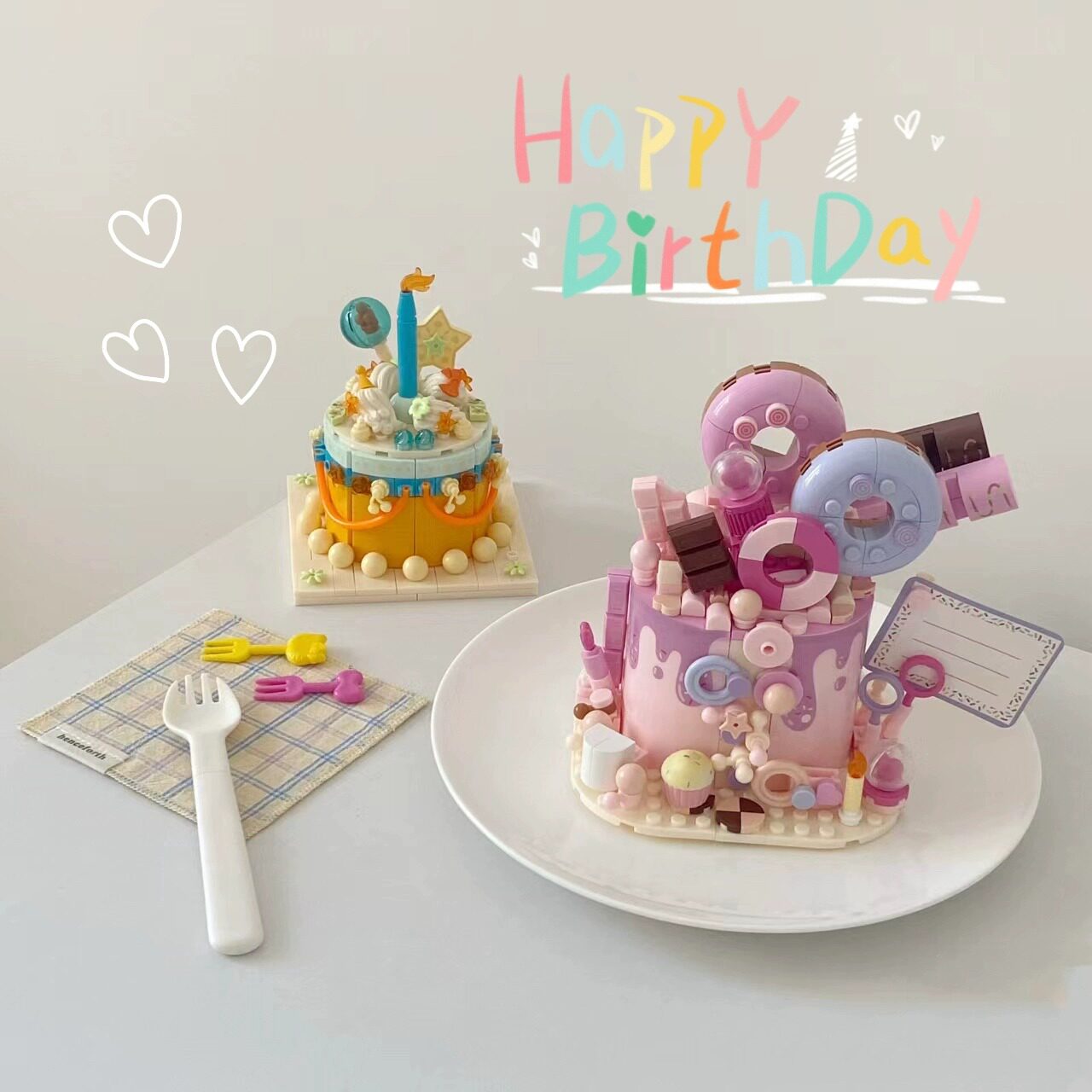 佳奇官方旗舰店生日蛋糕积木
