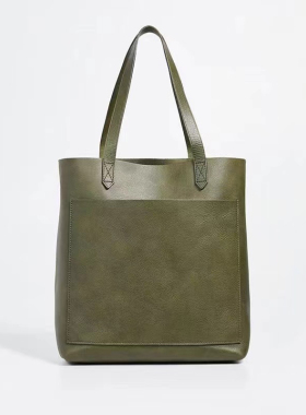 美国 Madewell tote 中号头层牛皮墨绿色 手提包托特包腋下包女包