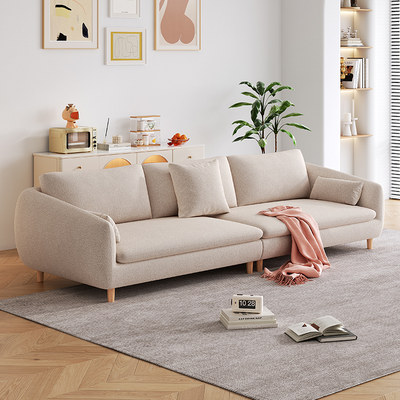 法式奶油风设计感直排沙发