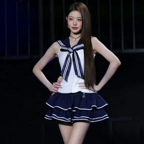 张元英同款水手服cos服韩国IVE女团演出jk打歌服cosplay舞台套装
