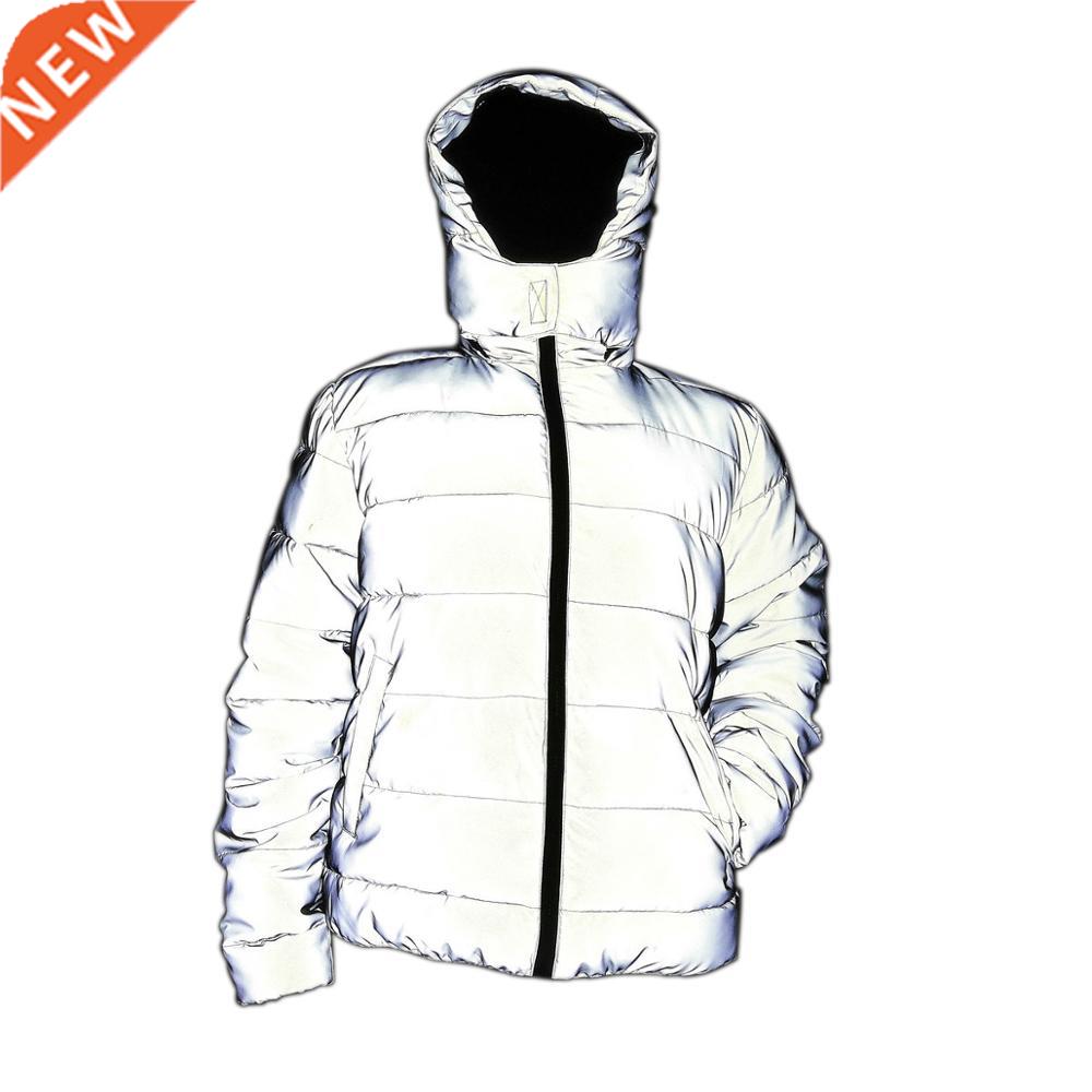 Men Reflective Winter Jacket Light Reflecting Night Jogger H