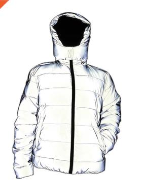Men Reflective Winter Jacket Light Reflecting Night Jogger H