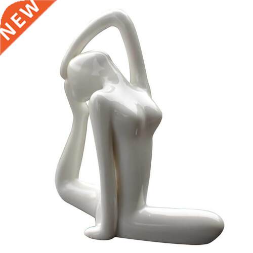 yles White Ceramic Yoga Figurines Ename Yoga Miniatures