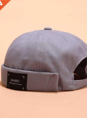 Hat Casual Color Hat Docker Men Solid Cap Brimless Mechanic